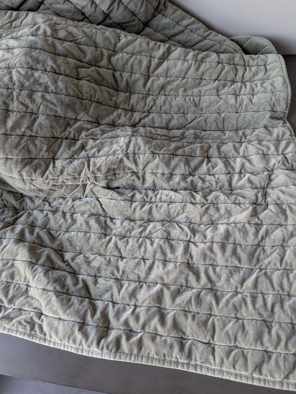 Threshold King Cotton Shell Channel Quilted Comforter Olive Green Comforter
